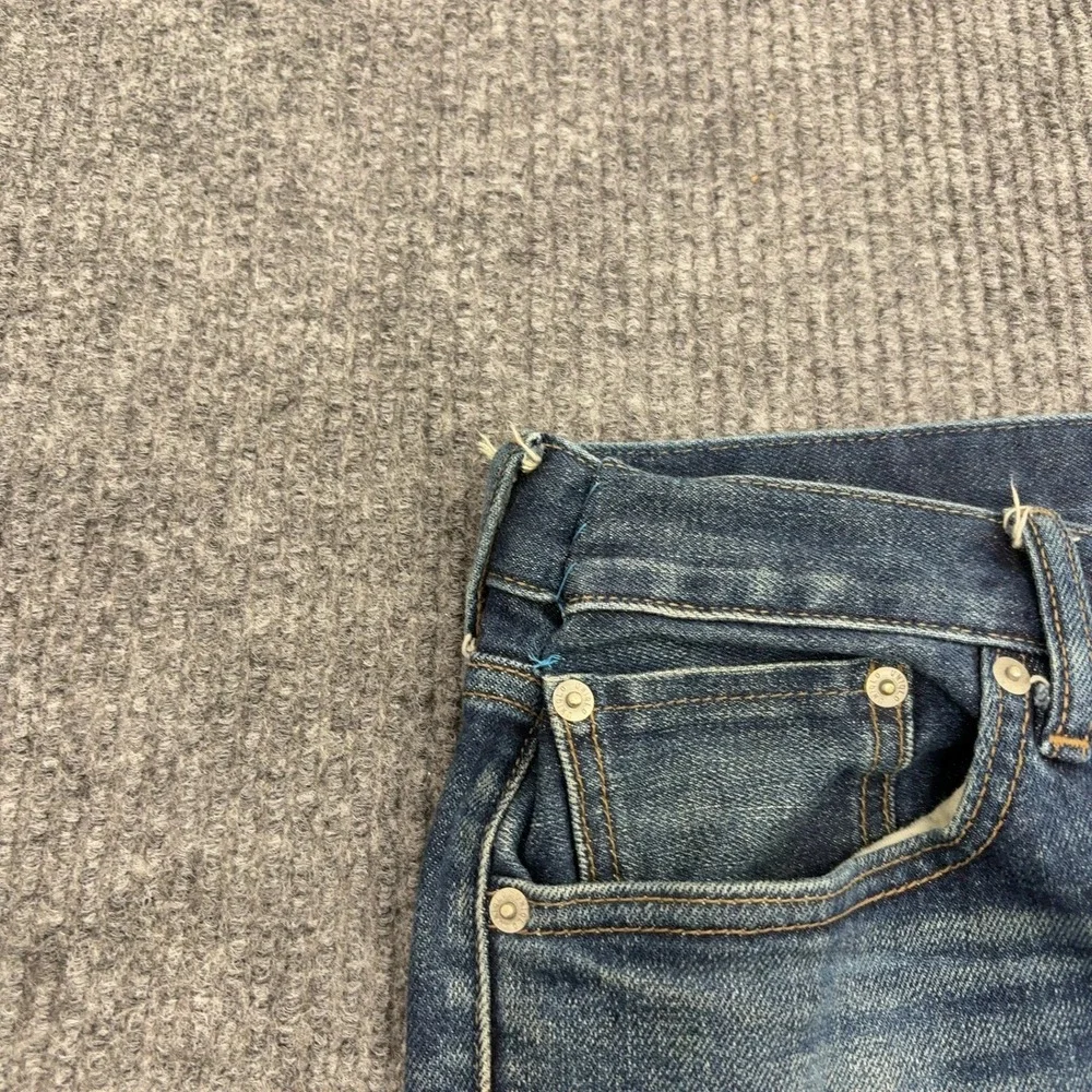 Uniqlo Jeans Mens 35x34 Blue Cotton Spandex Whiskering Casual Denim Streetwear